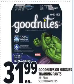 Metro GOODNITES OR HUGGIES TRAINING PANTS offer