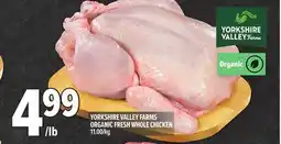 Metro YORKSHIRE VALLEY FARMS ORGANIC FRESH WHOLE CHICKEN offer