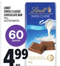 Metro LINDT SWISS CLASSIC CHOCOLATE BAR offer