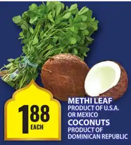 Food Basics METHI LEAF OR COCONUTS offer