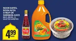Food Basics NOOR DATES, ROOH AFZA SYRUP OR SHERBON JUICE offer
