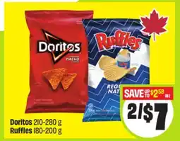 FreshCo Doritos 210-280 g Ruffles 180-200 g offer
