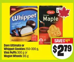 FreshCo Dare Ultimate or Whippet Cookies 250-300 g Viva Puffs 300 g or Wagon Wheels 315 g offer