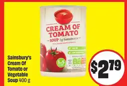 FreshCo Sainsbury's Cream Of Tomato or Vegetable Soup offer