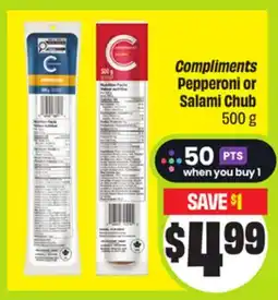 FreshCo Compliments Pepperoni or Salami Chub offer