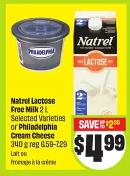 FreshCo Natrel Lactose Free Milk 2 L or or Philadelphia Cream Cheese 340g offer