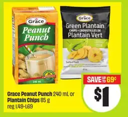 FreshCo Grace Peanut Punch 240 mL Plantain Chips 85 g offer