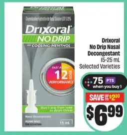 FreshCo Drixoral No Drip Nasal Decongestant 15-25 mL Selected Varieties offer