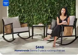 Walmart Hometrends Sienna 3-Piece Racking Chat Set offer