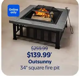 Walmart Outsunny 34 square fire pit offer