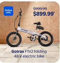 Walmart Gotrax F1V2 folding 48 V electric bike offer