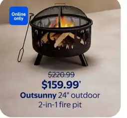 Walmart Outsunny 24 Outdoor 2-in-1 Fire Pit offer
