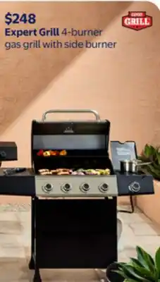 Walmart Expert Grill 4-burner gas grill With side burner offer