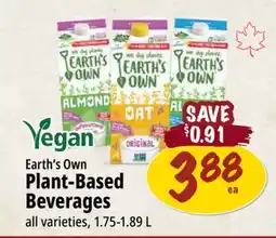 Farm Boy Earth's Own Plant-Based Beverages offer