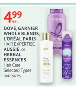 IDA Pharmacy DOVE, GARNIER WHOLE BLENDS, L'ORÉAL PARIS, AUSSIE, or HERBAL ESSENCES offer
