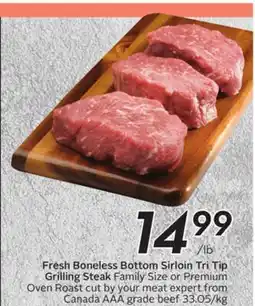 Sobeys Fresh Boneless Bottom Sirloin Tri Tip Grilling Steak offer