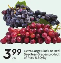 Sobeys Extra Large Black or Red Seedless Grapes offer