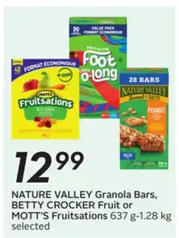 Sobeys NATURE VALLEY Granola Bars, BETTY CROCKER Fruit or MOTT'S Fruitsations offer