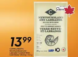 Sobeys COMPLIMENTS Newfoundland and Labrador Cooked Wild Cold Water Shrimp offer
