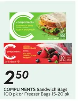 Sobeys COMPLIMENTS Sandwich Bags offer