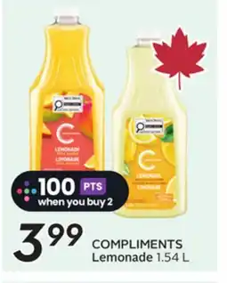 Sobeys Compliments Lemonade offer