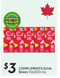 Sobeys COMPLIMENTS Drink Boxes offer