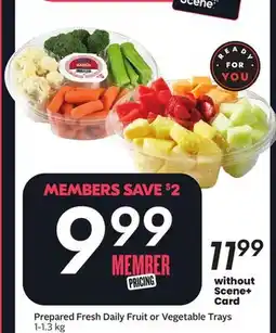 Sobeys Prepared Fresh Daily Fruit or Vegetable Trays offer