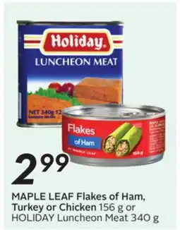 Sobeys MAPLE LEAF Flakes of Ham, Turkey or Chicken offer
