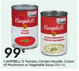 Sobeys CAMPBELL'S Tomato, Chicken Noodle, Cream of Mushroom or Vegetable Soup offer