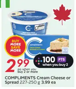 Sobeys COMPLIMENTS Cream Cheese or Spread offer