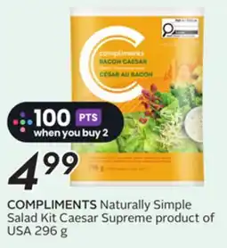 Sobeys COMPLIMENTS Naturally Simple Salad Kit Caesar Supreme offer