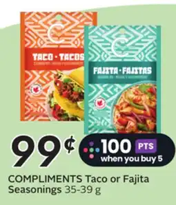 Sobeys COMPLIMENTS Taco or Fajita Seasonings offer
