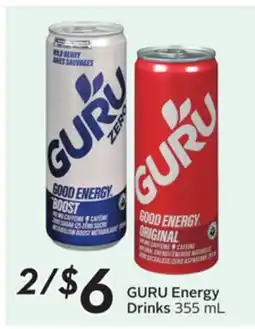Sobeys GURU Energy Drinks offer