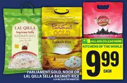 Food Basics PARLIAMENT GOLD, NOOR OR LAL QILLA SELLA BASMATI RICE offer