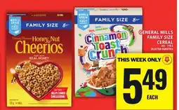 Food Basics GENERAL MILLS FAMILY SIZE CEREAL offer
