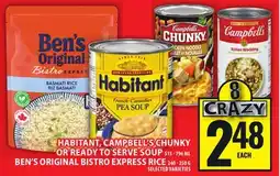 Food Basics HABITANT, CAMPBELL'S CHUNKY OR READY TO SERVE SOUP OR BEN'S ORIGINAL BISTRO EXPRESS RICE offer