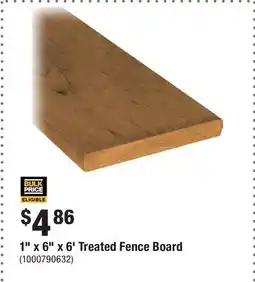 Home Depot 1 x 6 x 6' Treated Fence Board offer