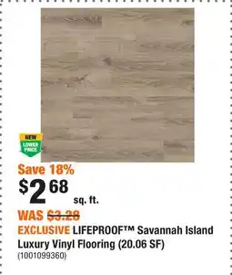 Home Depot EXCLUSIVE LIFEPROOF Savannah Island Luxury Vinyl Flooring (20.06 SF) offer