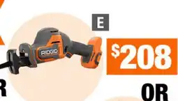 Home Depot One-handed reciprocating saw offer