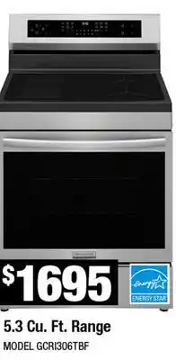 Home Depot 5.3 Cu. Ft. Range offer