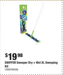 Home Depot SWIFFER Sweeper Dry + Wet XL Sweeping Kit offer