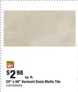 Home Depot 24 x 48 Vermont Oasis Matte Tile offer