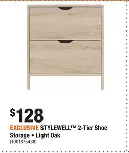 Home Depot EXCLUSIVE STYLEWELL 2-Tier Shoe Storage • Light Oak offer