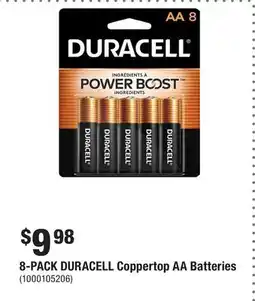 Home Depot 8-PACK DURACELL Coppertop AA Batteries offer