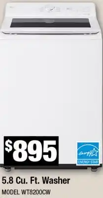 Home Depot 5.8 Cu. Ft. Washer offer