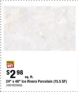 Home Depot 24 x 48 Ice Rivera Porcelain (15.5 SF) offer