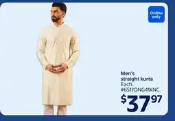Walmart Men's straight kurta offer