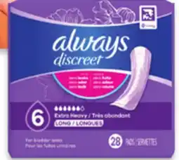 Walmart Always discreet underwear or pads offer