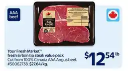 Walmart Your Fresh Market fresh sirloin tip steak value pack offer