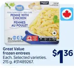 Walmart Great Value Frozen Entrees offer
